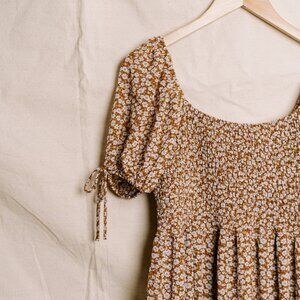 NWOT Morning Lavender Brown Floral Midi Dress